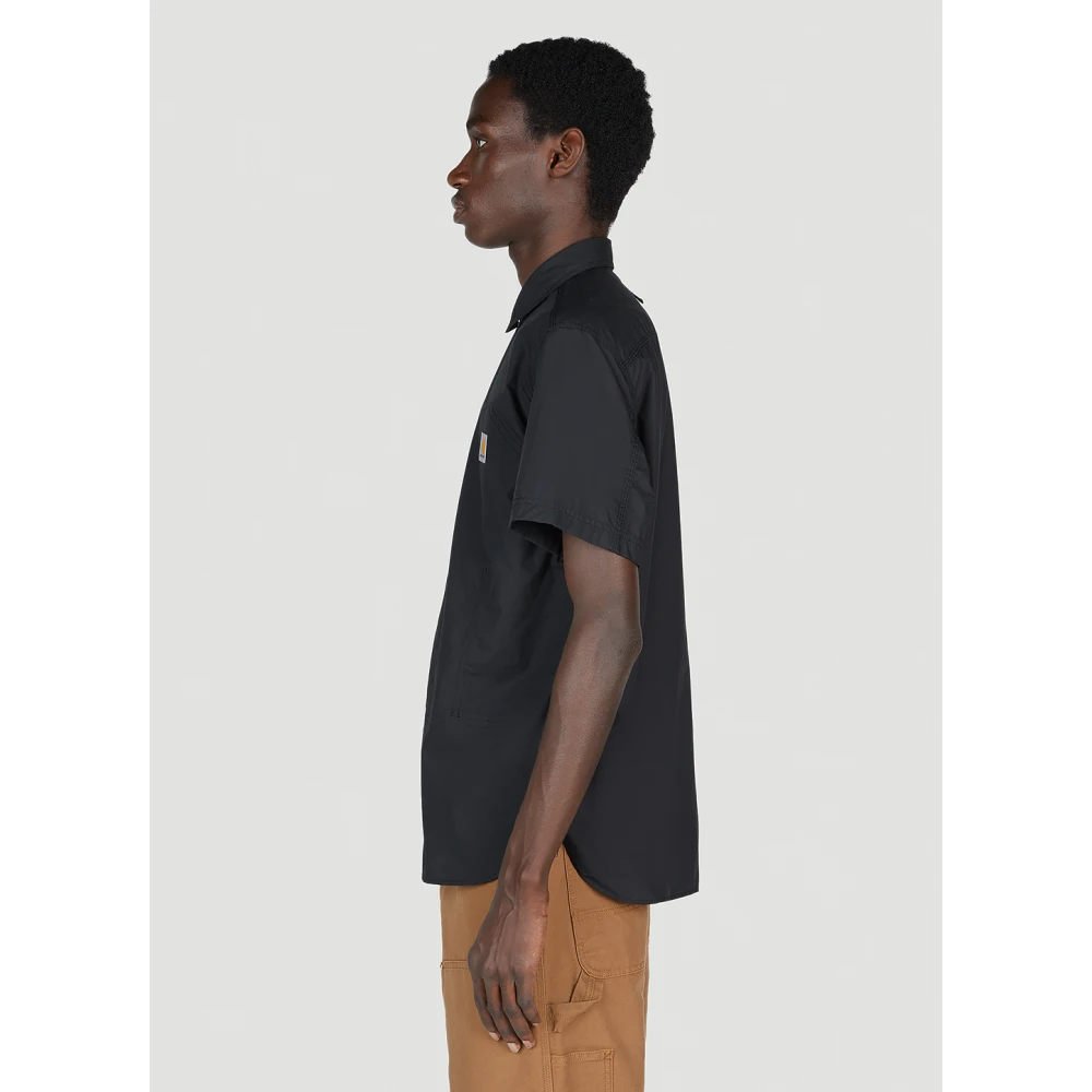 Carhartt WIP Logo Patch Poplin Overhemd Black Heren