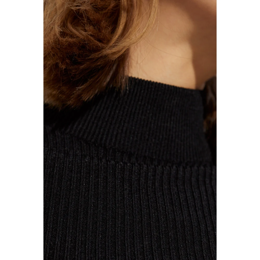 Alaïa Geribbelde bodysuit Black Dames