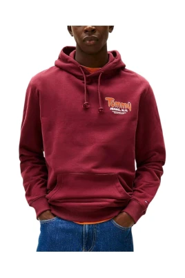 Sammetshoodie med logobroderi