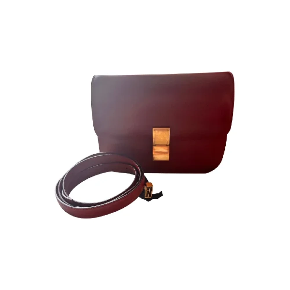 Celine Vintage Pre-owned Leather crossbody-bags Red Dames