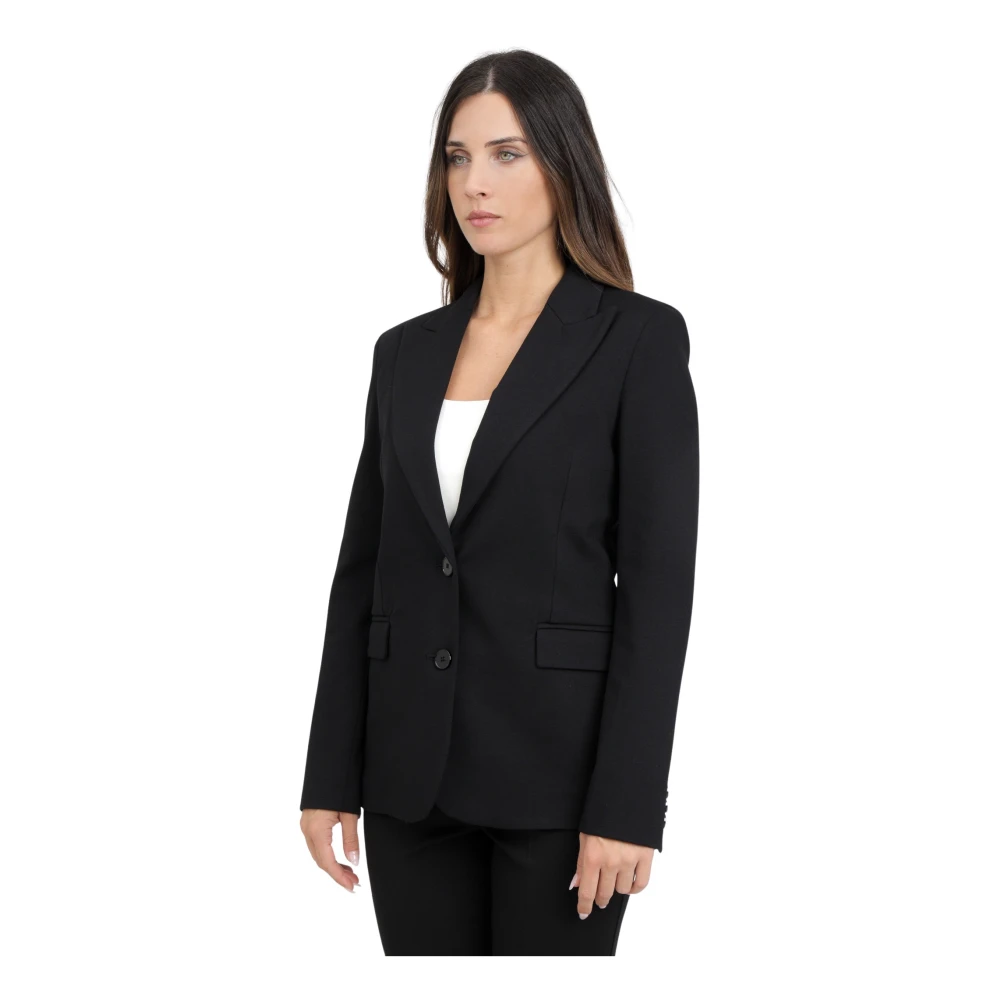 ViCOLO Zwarte single-breasted jas Elegant Gestructureerd Black Dames