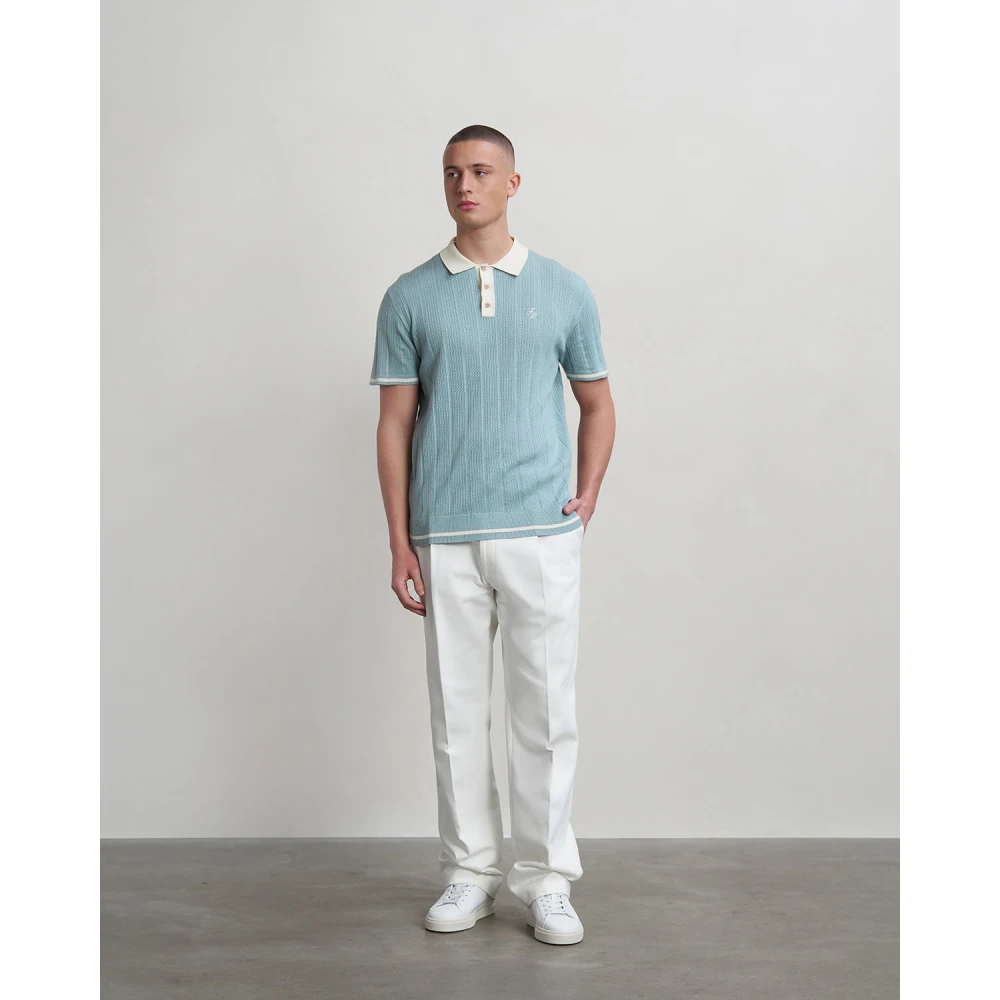 Filling Pieces Knit Polo Arona Blue Heren