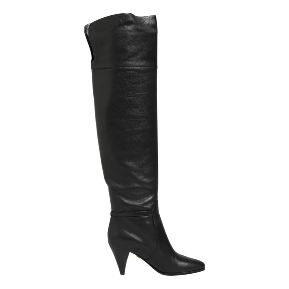Dolce & Gabbana Women's Black Leather Over-The-Knee Boots