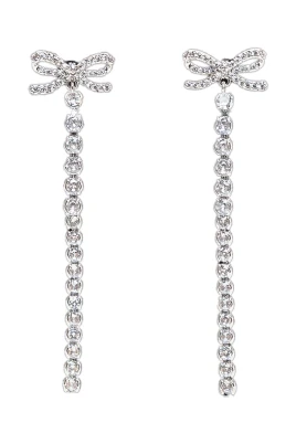 Crystal Droplet Bow Earrings
