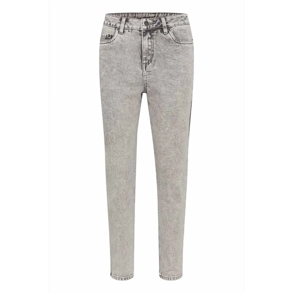 Kaffe Slim Fit Grijze Gewassen Denim Jeans Gray Dames
