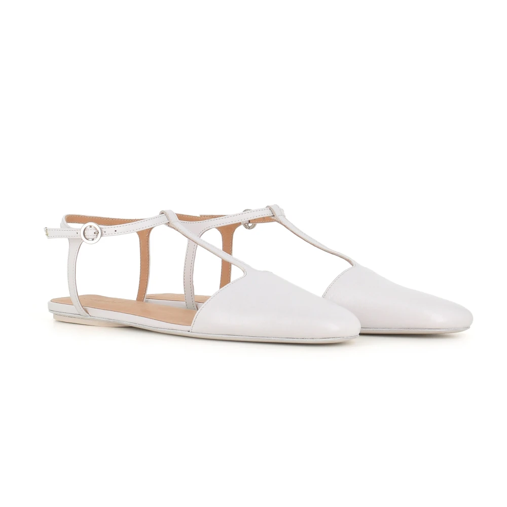 Marsell Witte leren enkelband ballerina schoenen White Dames