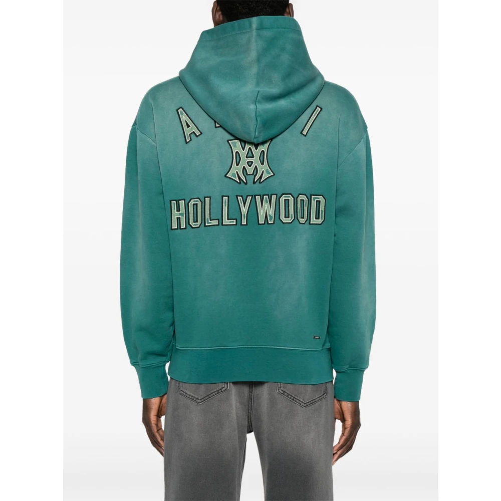 Amiri Logo Borduur Hoodie Blue Heren