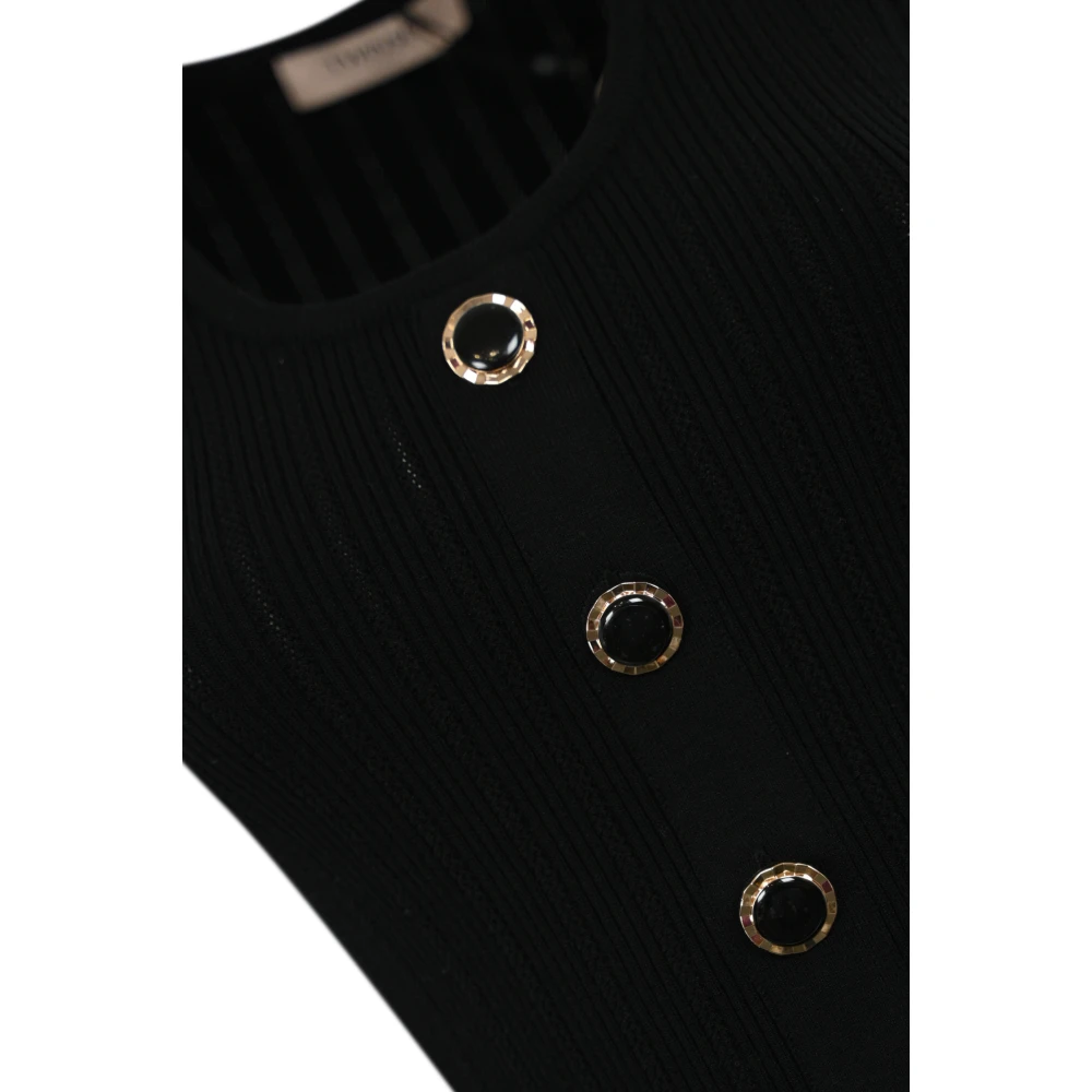 Twinset Zwarte Gebreide Mouwloze Top Black Dames