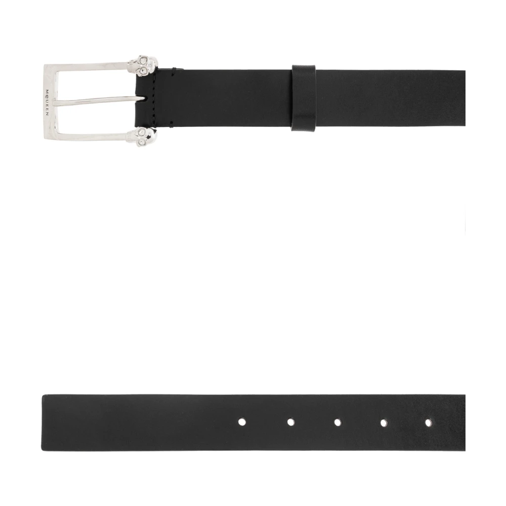 alexander mcqueen Leren riem Black Heren