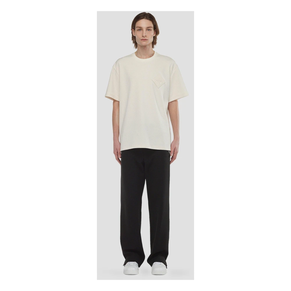 MCM Bouclé T-shirt met logopatch White Heren