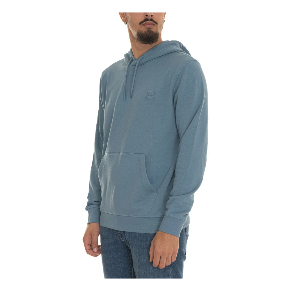 Boss Hoodie met zijlogo Blue Heren