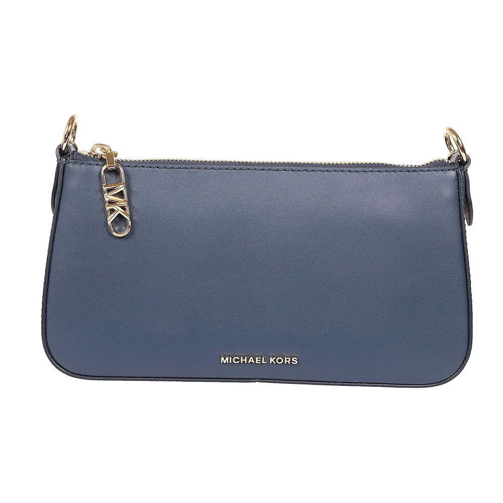 Michael Kors Navy Leren Schoudertas met Ketting Blue Dames