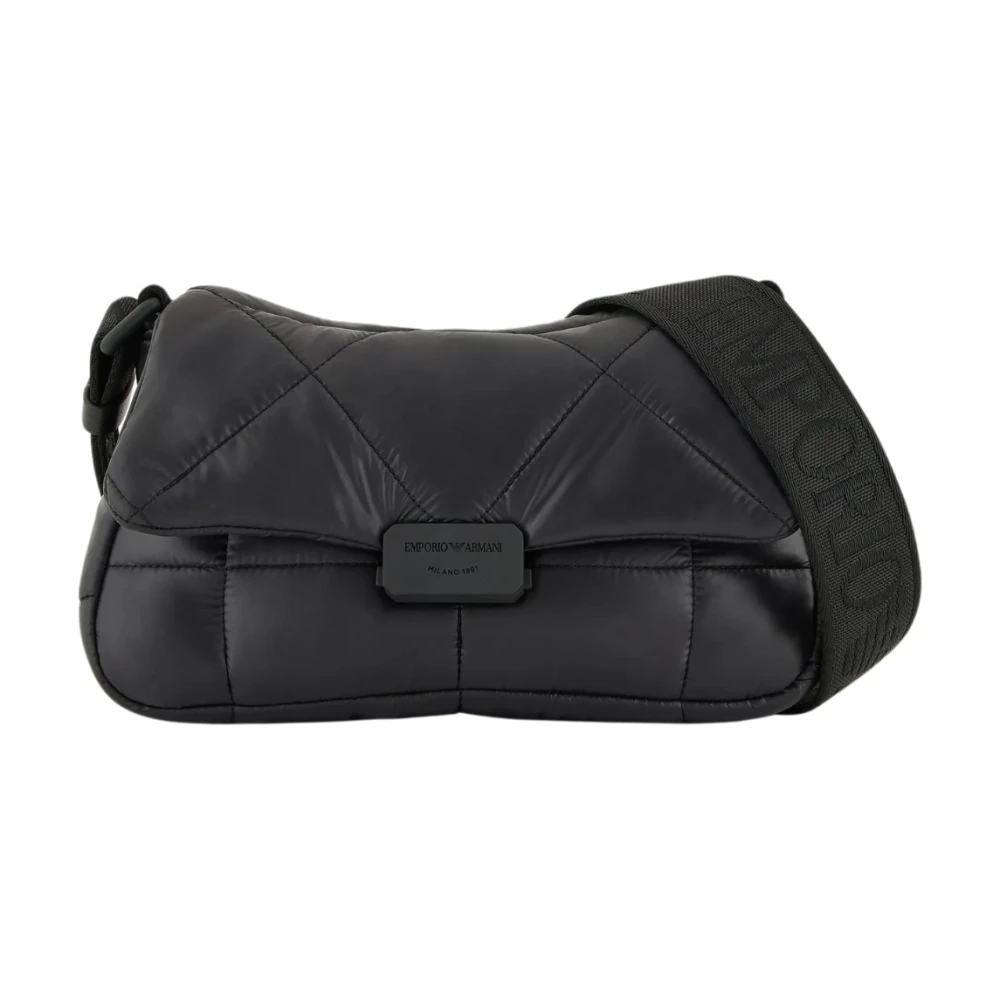 Emporio Armani Stijlvolle dames schoudertas in zwart Black Dames