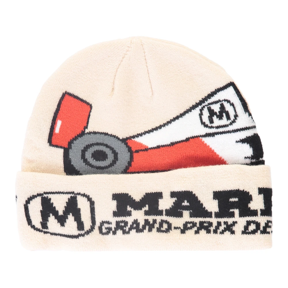Market Intarsia Gebreide Muts Hoed Beige Heren