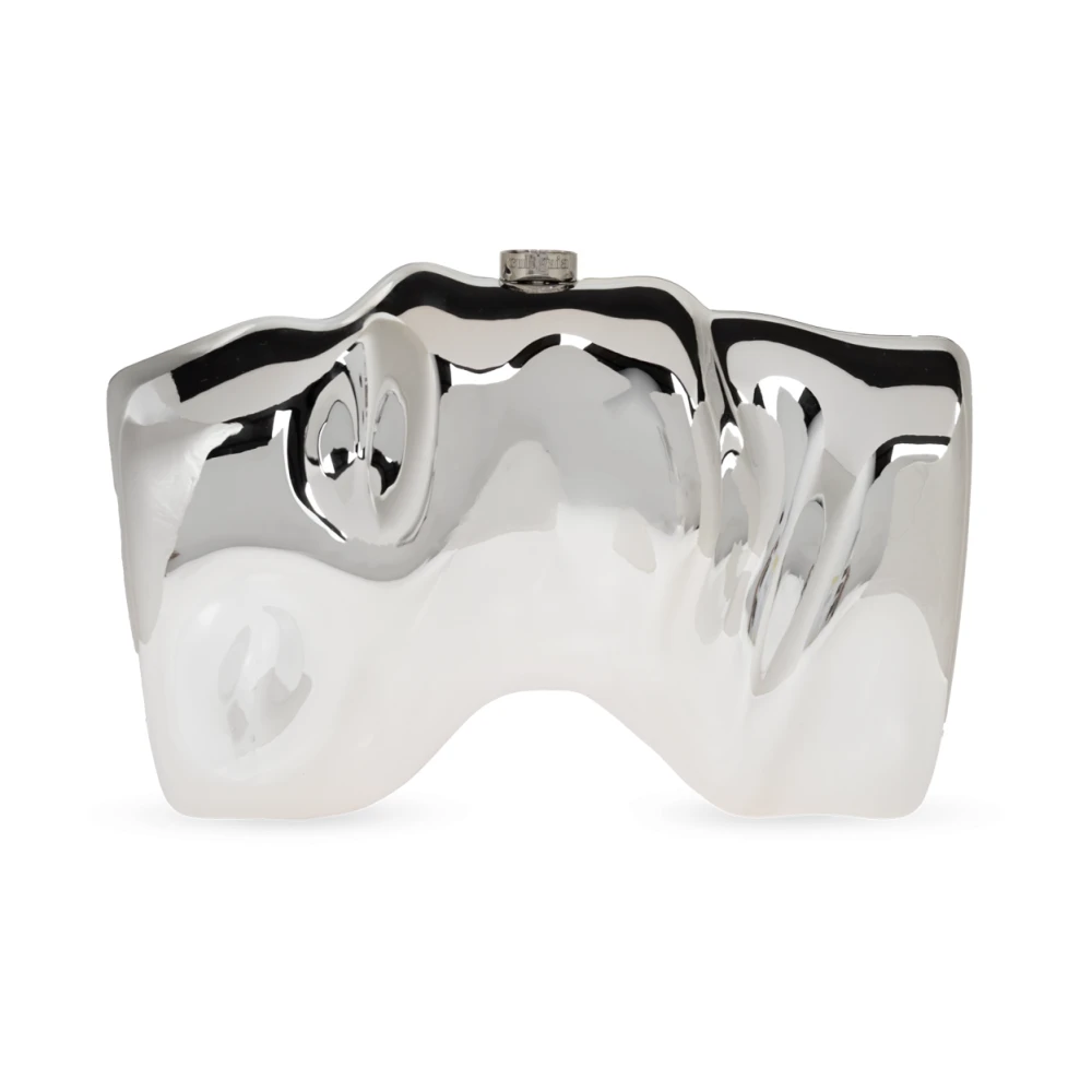 Cult Gaia Scrunch Clutch Gray Dames