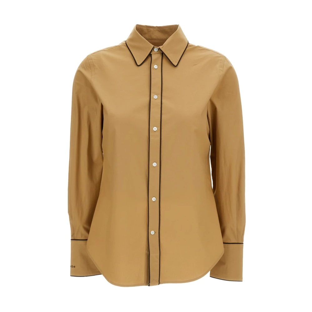 Polo Ralph Lauren Beige Classic Cotton-Blend Shirt - Female - Shirts - 3XS - Blouses & Shirts