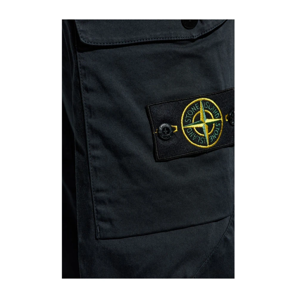 Stone Island Blauwe Casual Broek Blue Heren