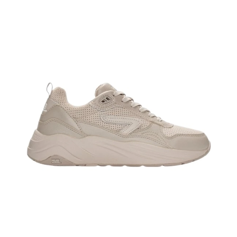 HUB Stijlvolle Bone Sneaker voor Vrouwen Dames Schoenen Beige