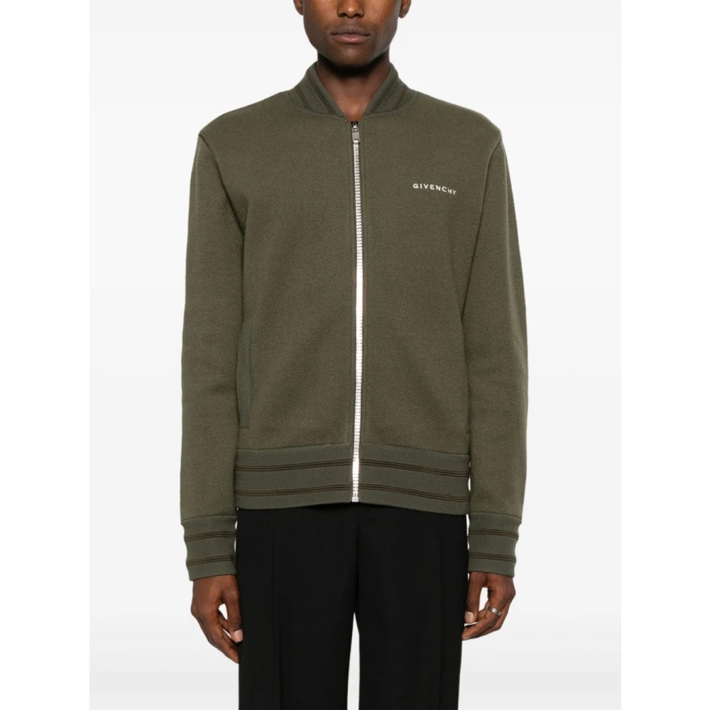 Givenchy Groene Wollen Jas met 4G Sterren Green Heren