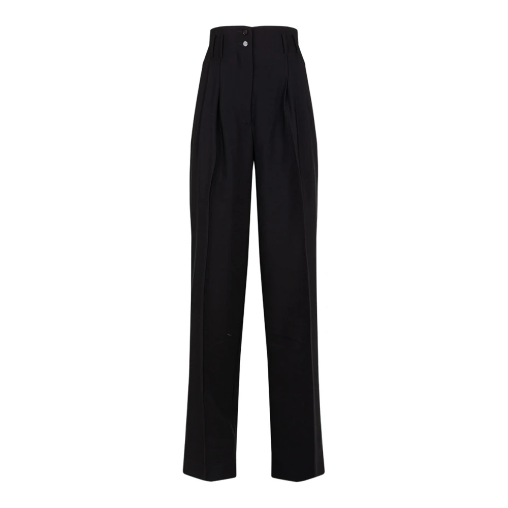 Genny Zwarte Palazzo Broek Elegante Moderne Stijl Black Dames
