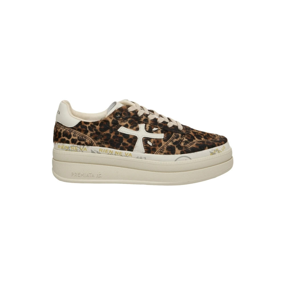Premiata Dierenprint Plateau Sneakers Aw25 Dames Schoenen Bruin