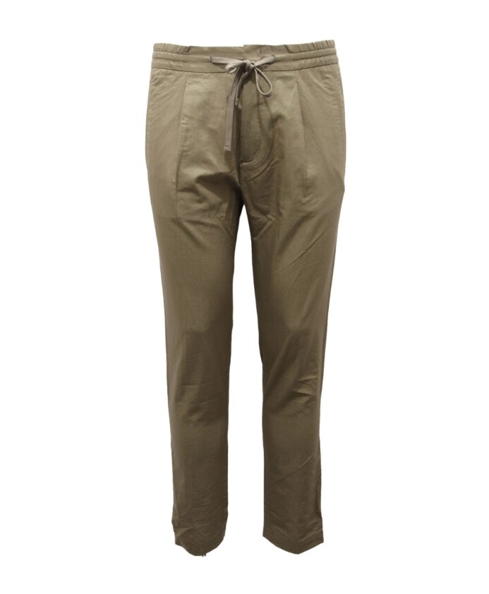 pantalon-vert-en-coton-lin-avec-poches