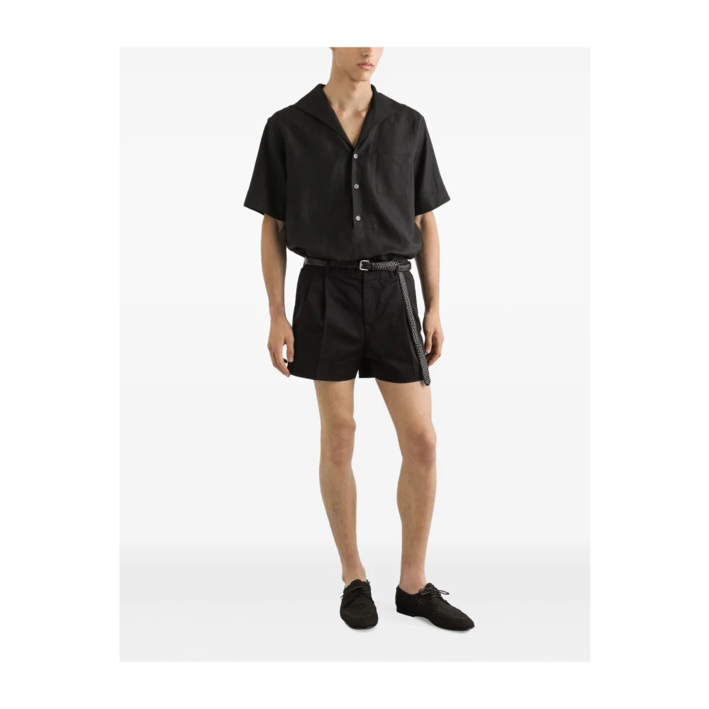 Dolce & Gabbana Zwarte overhemden met open kraagzak Black Heren