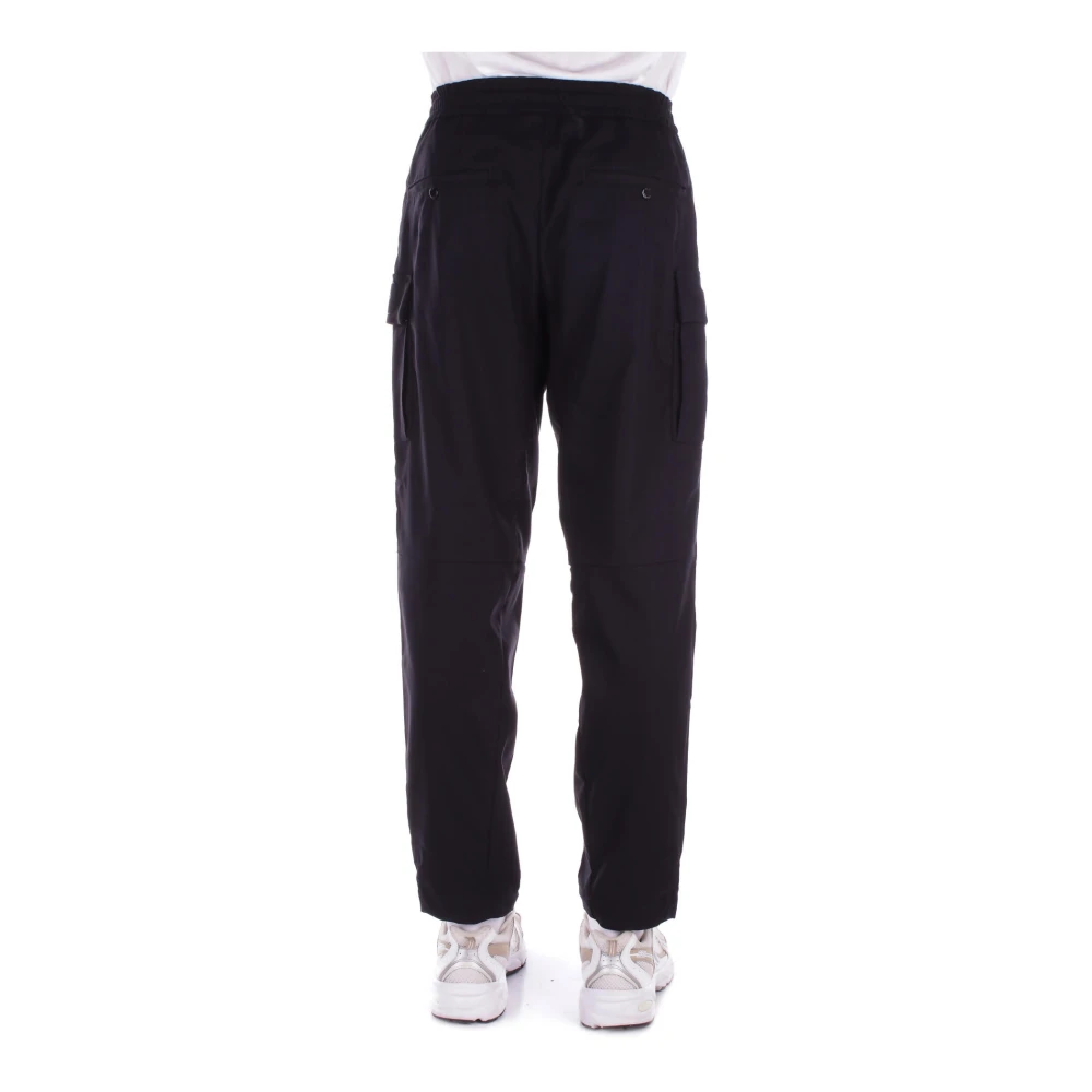 C.P. Company Zwarte Metropolis Broek Logo Zijrits Black Heren