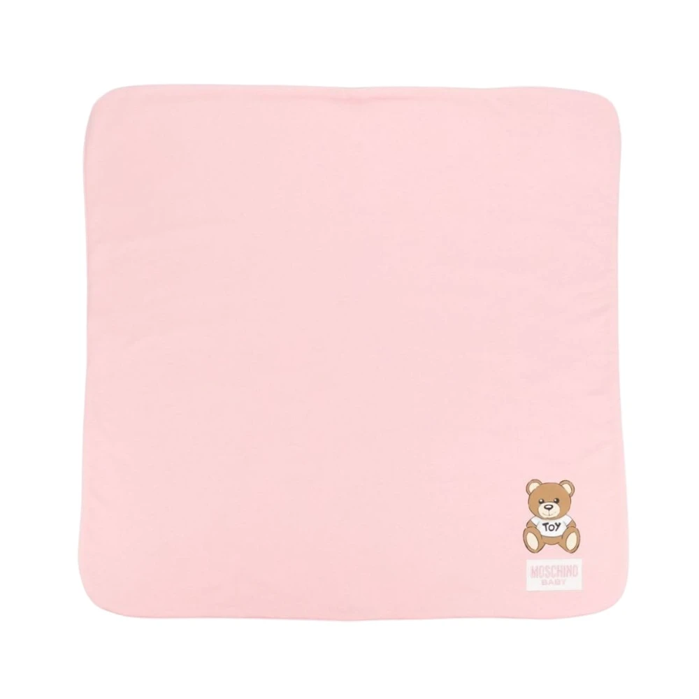 Moschino Teddy Bear roze katoenen babydeken voor meisjes Pink Dames