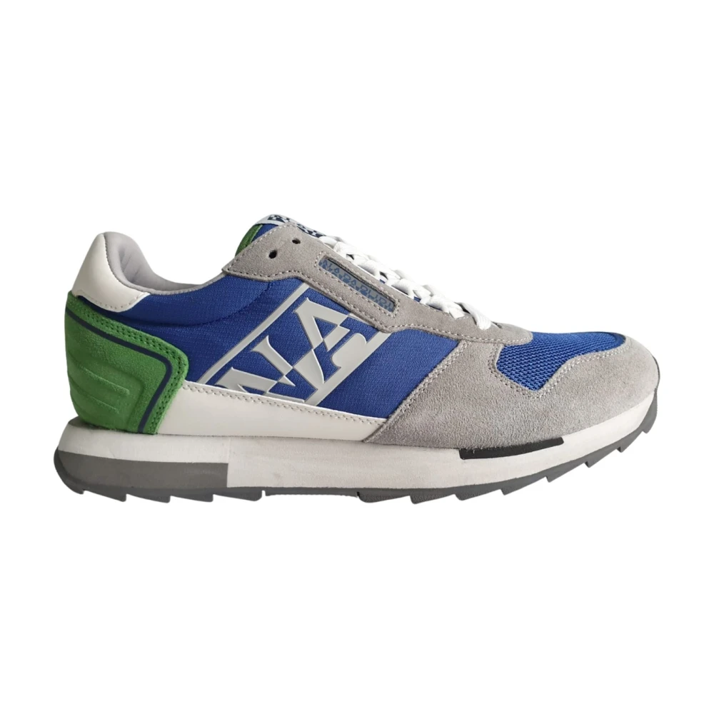 Napapijri Men's Gray Sneakers, 9 Uk, Grey Leather/Suede Lace-Up Trainers