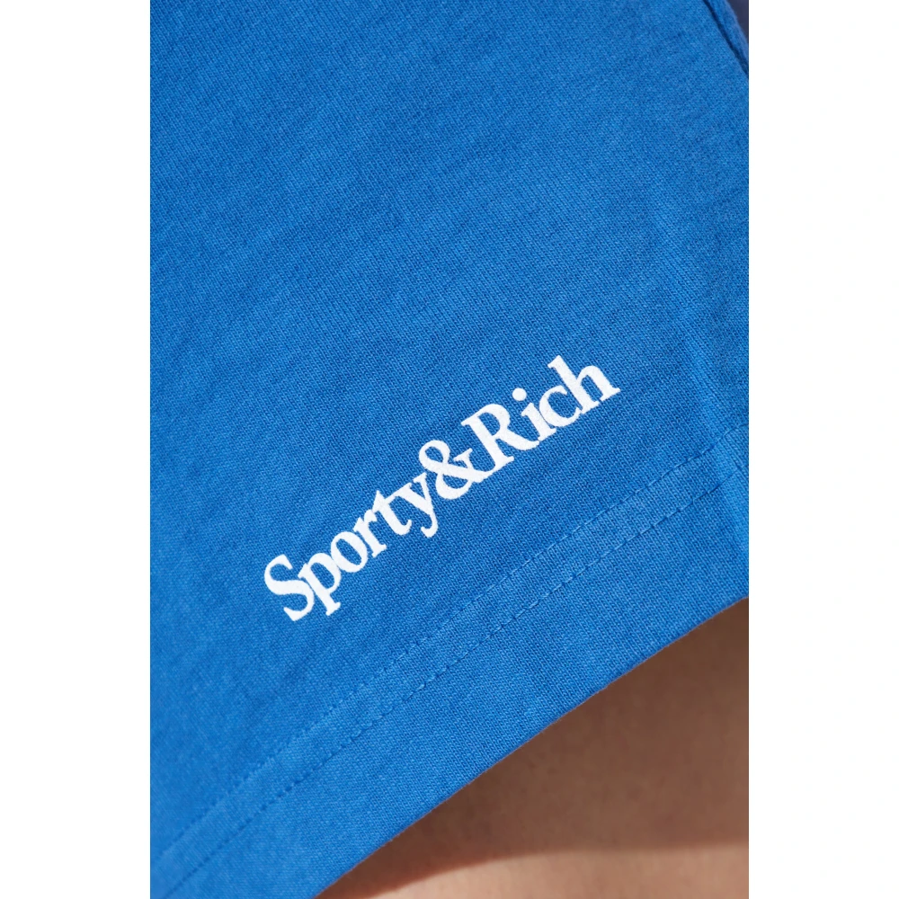 Sporty & Rich Katoenen shorts Blue Unisex