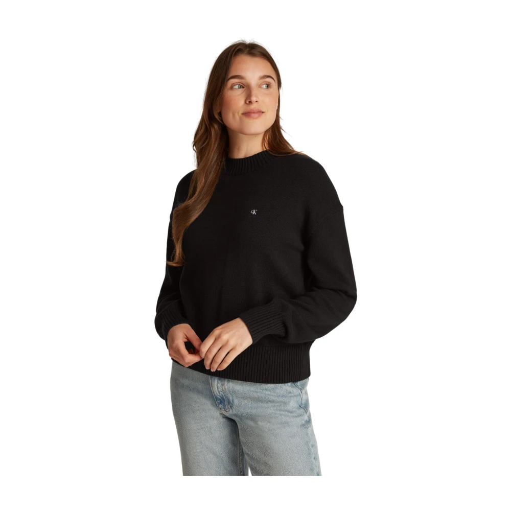 Calvin Klein Zwarte trui met regeneratief katoen Black Dames