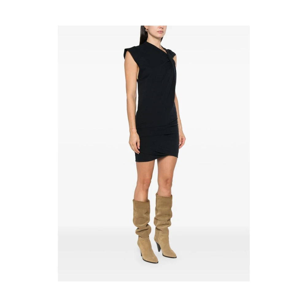 Isabel marant Zwarte Jersey Jurk met Twist Details Black Dames