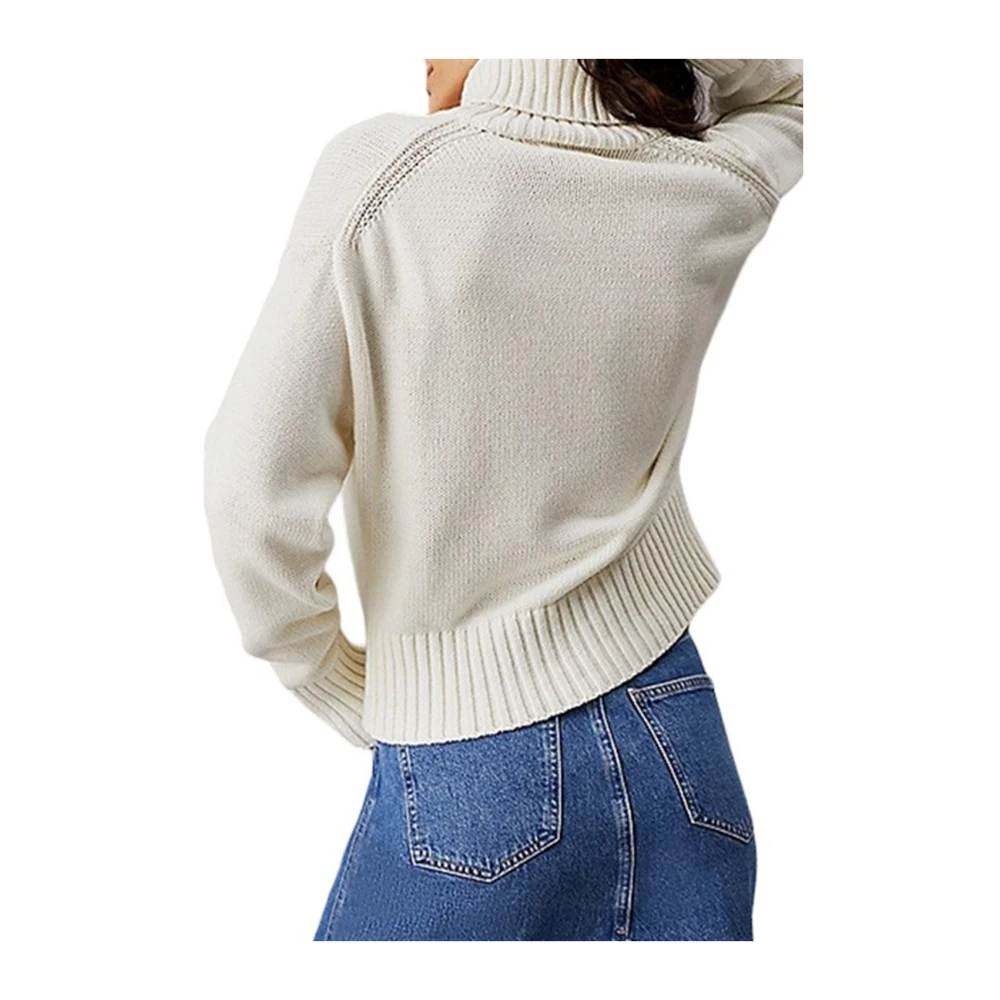 Calvin Klein Chenille Monologo Sweater in Wit White Dames