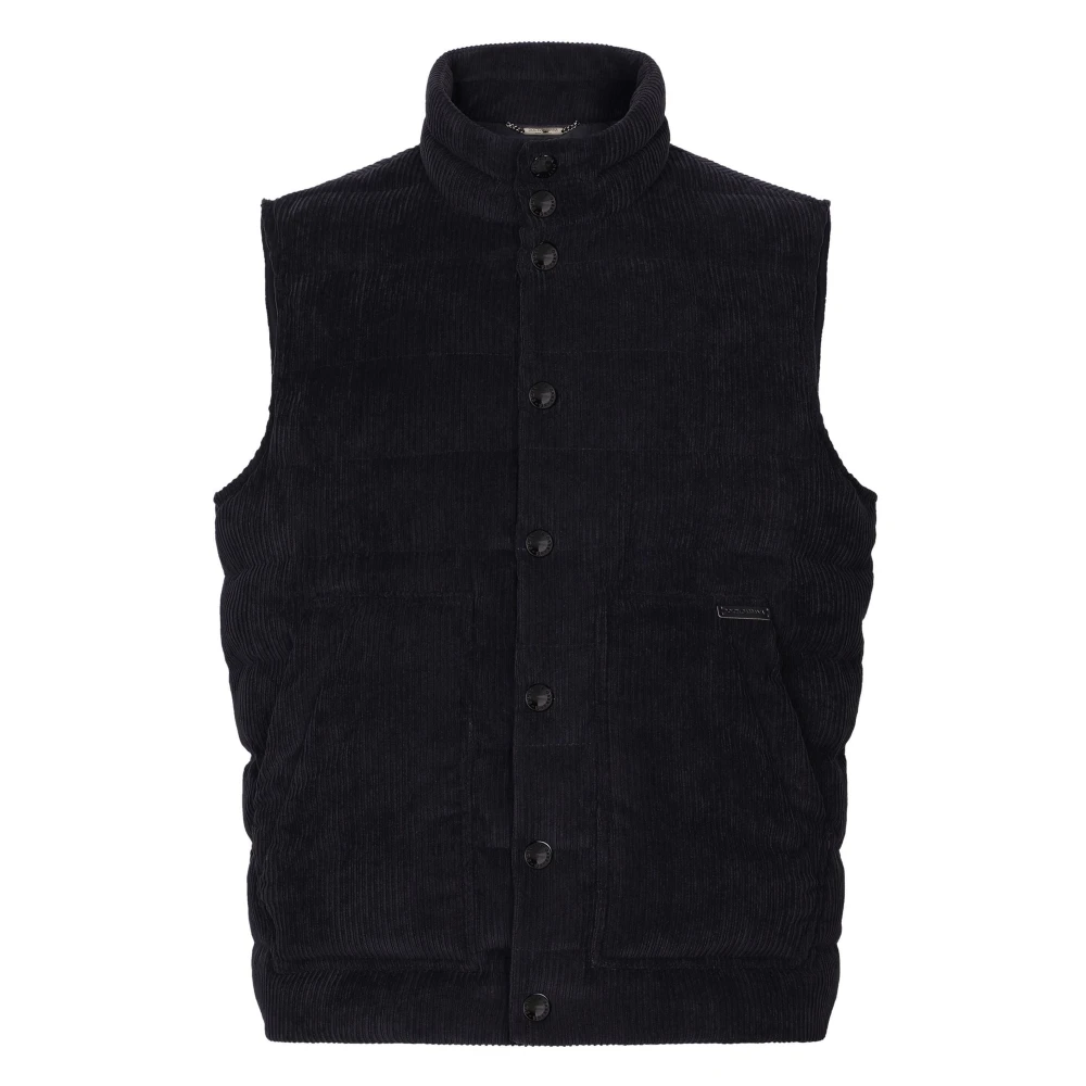 Dolce & Gabbana Zwarte mouwloze jas vest Black Heren