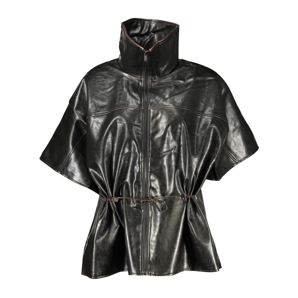 Desigual Women's Noir Leather Poncho - Image 3