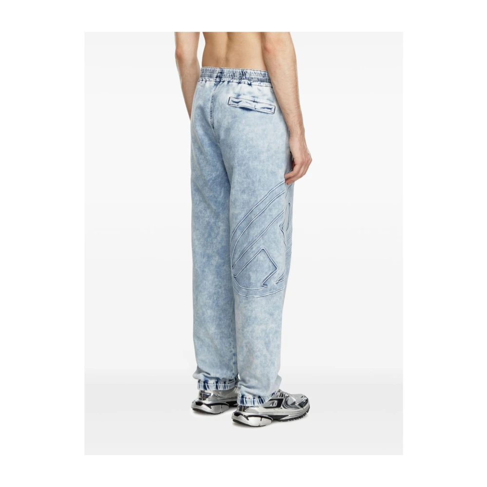 Diesel Gemarmerde Denim Track Broek Blue Heren