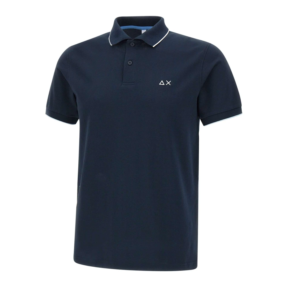 Sun68 Men's Blue Polo Shirts, S, Polo Small Stripes On