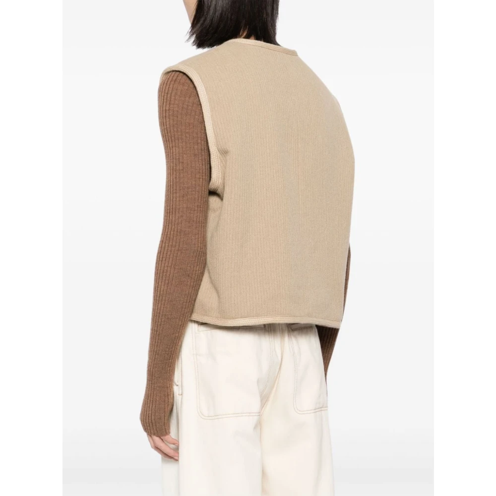 Our Legacy Shearling Gevoerde Top Vest in Jumbo Bedford Beige Heren