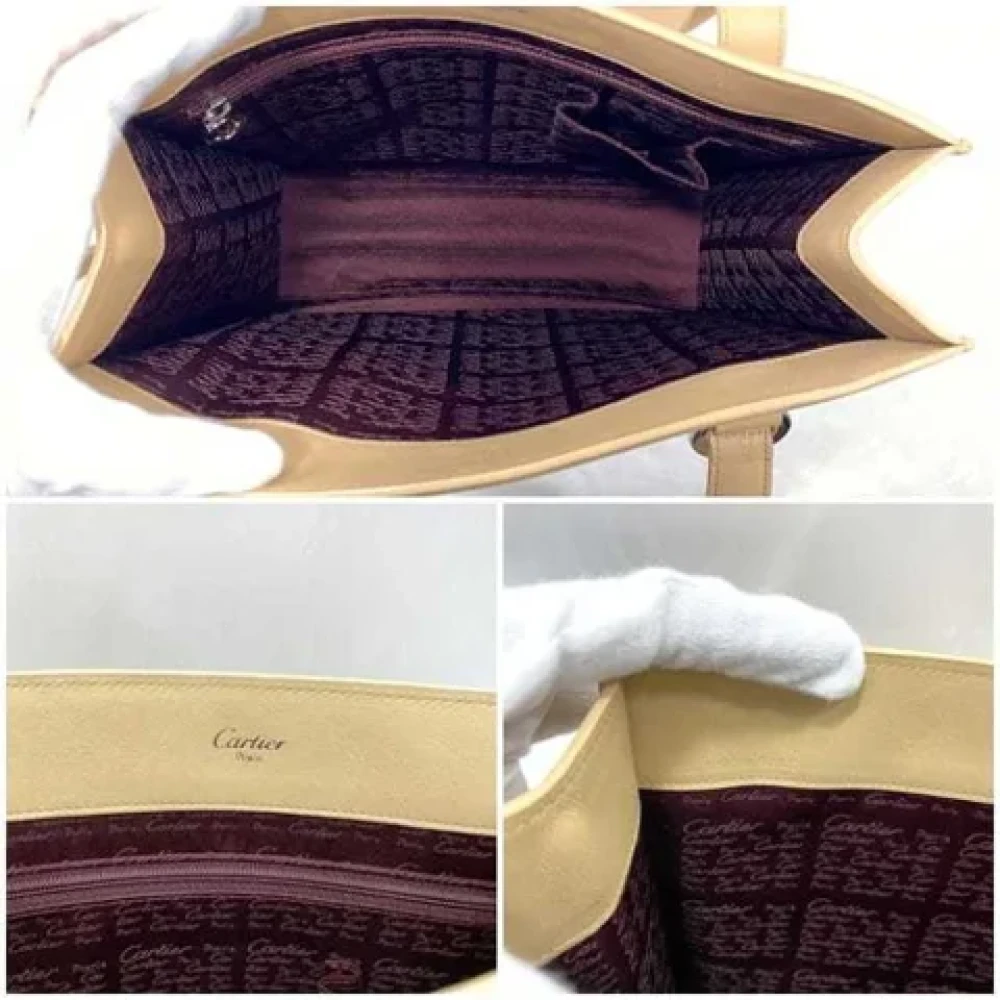 Cartier Vintage Pre-owned Leather handbags Beige Dames