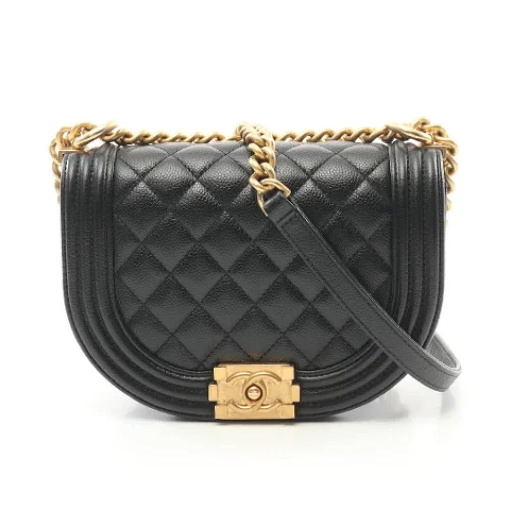 Chanel Vintage Pre-owned Leather shoulder-bags Black Dames