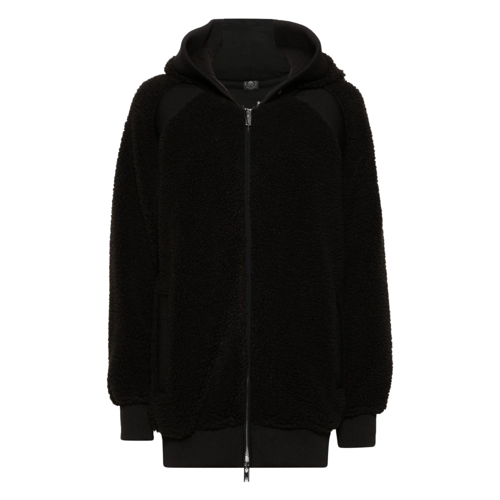 Moose Knuckles Zwarte Hoodie met nepbont Black Dames