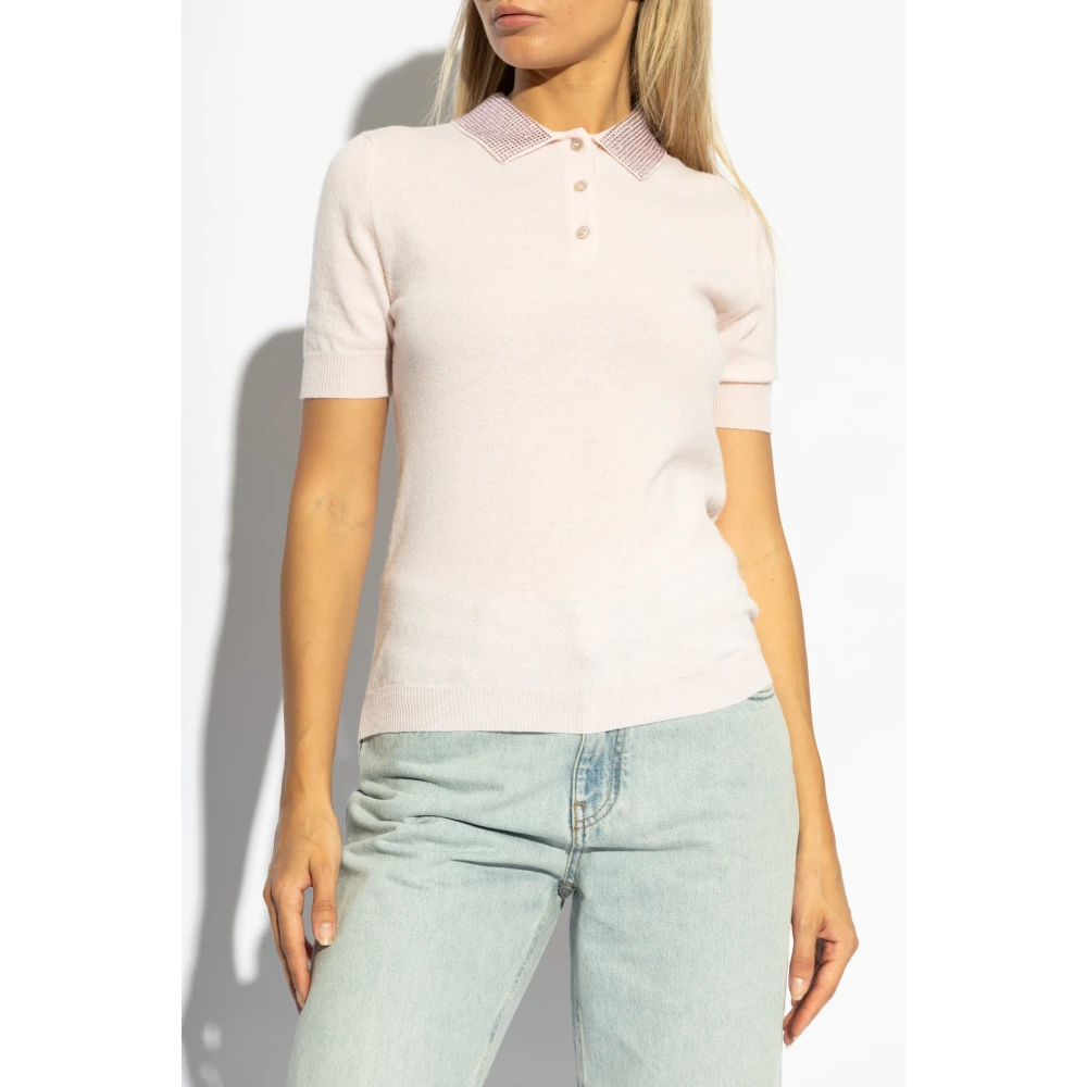 Blumarine Polo met decoratieve afwerking Pink Dames