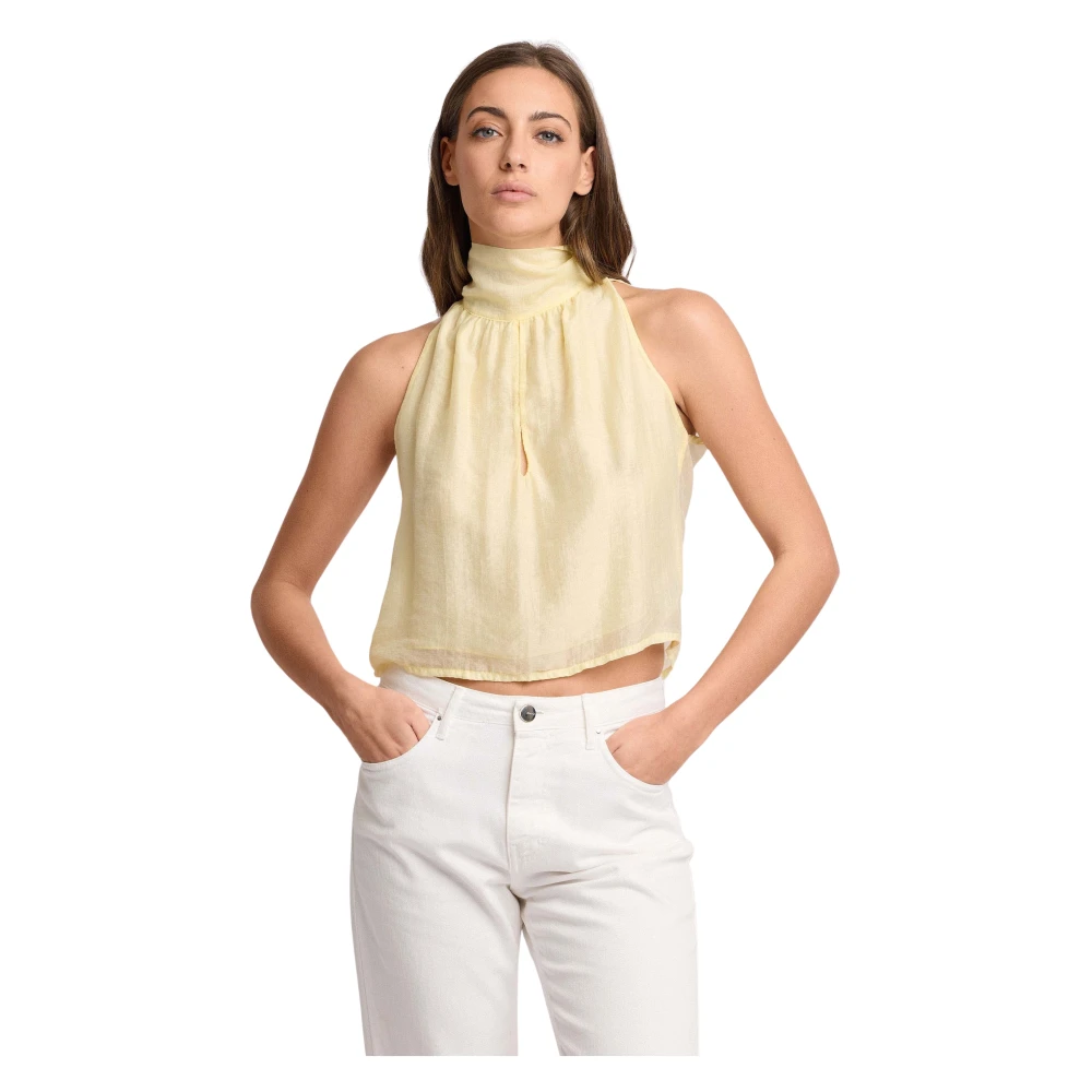 Kocca Yellow Halter Neck Top - Female - Sleeveless Tops - Xs - Tops