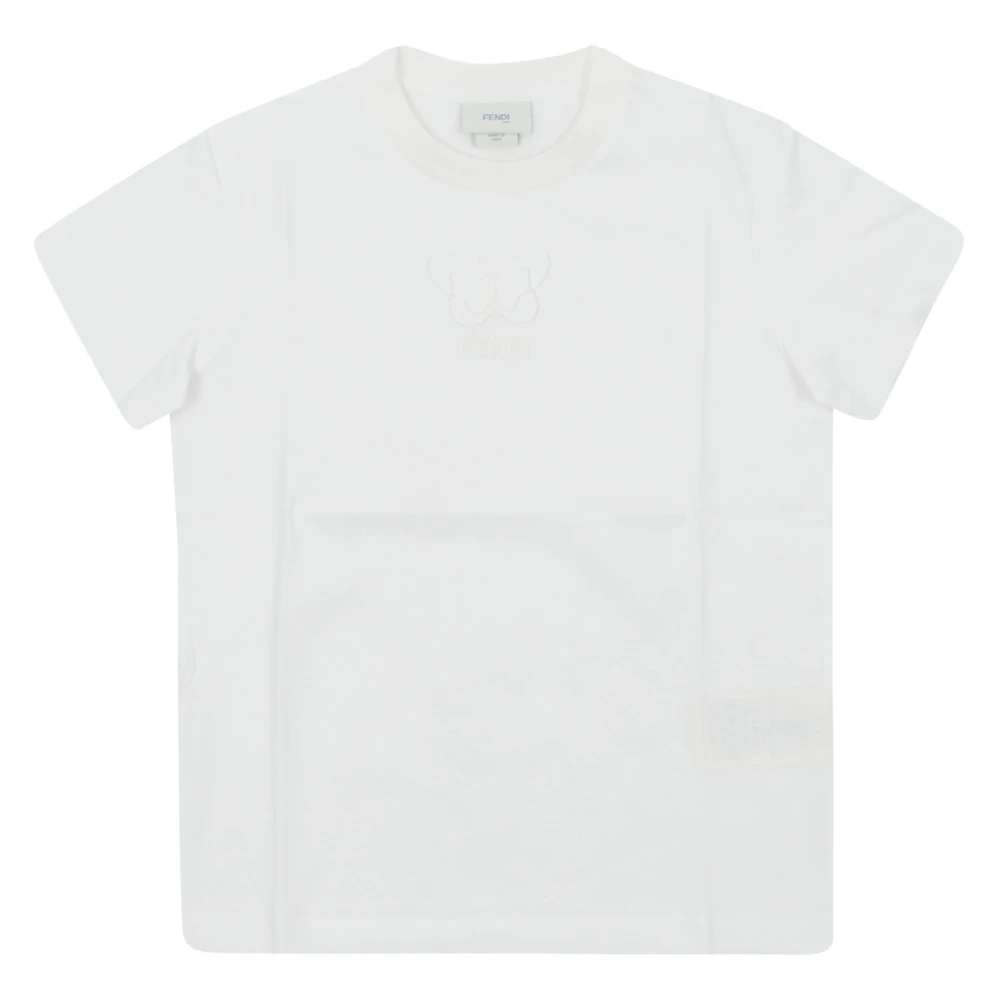 Fendi Girls White Kids Short Sleeve T-Shirts, 8 Y, T-Shirts And Polos