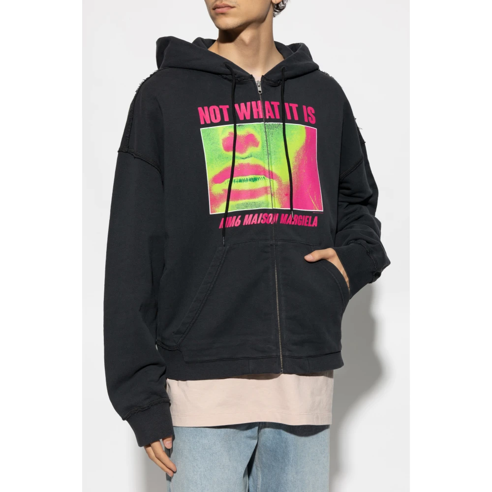 MM6 Maison Margiela Sweatshirt met print Black Heren