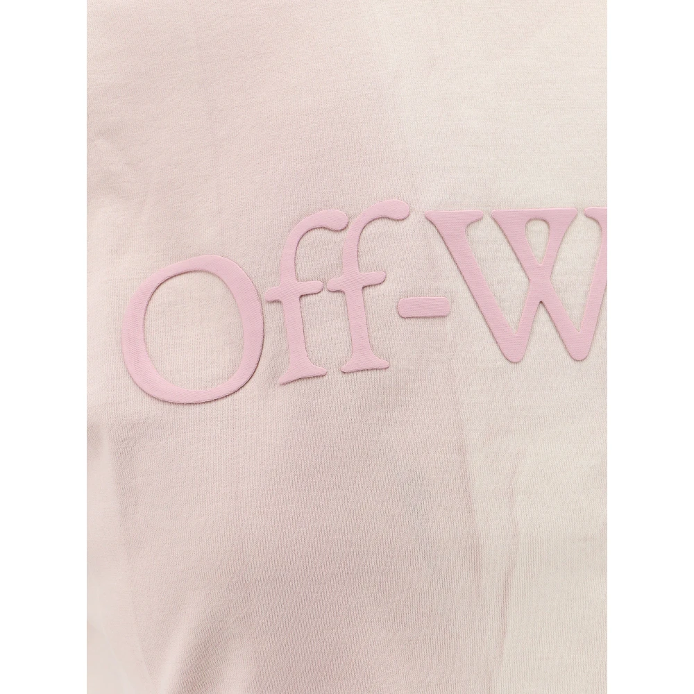 Off White Roze Crew-neck T-shirt Pink Dames
