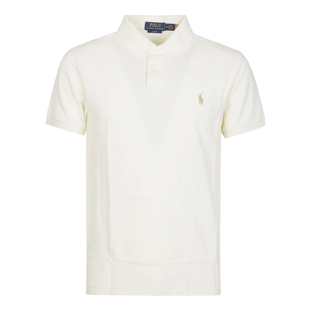 Polo Ralph Lauren Slim Fit Polo Shirt in Pergamijnroom Beige Heren