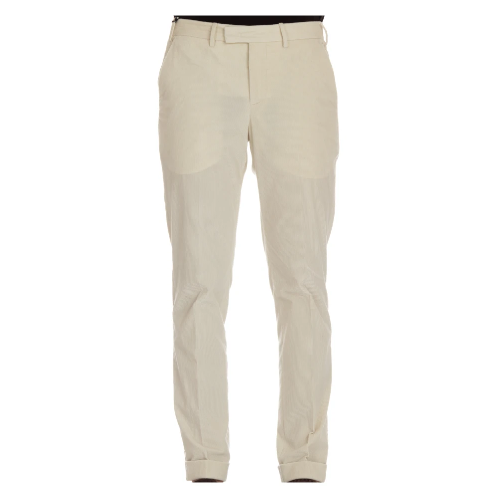 PT Torino Crème Maatwerk Broek Rits Sluiting Beige Heren