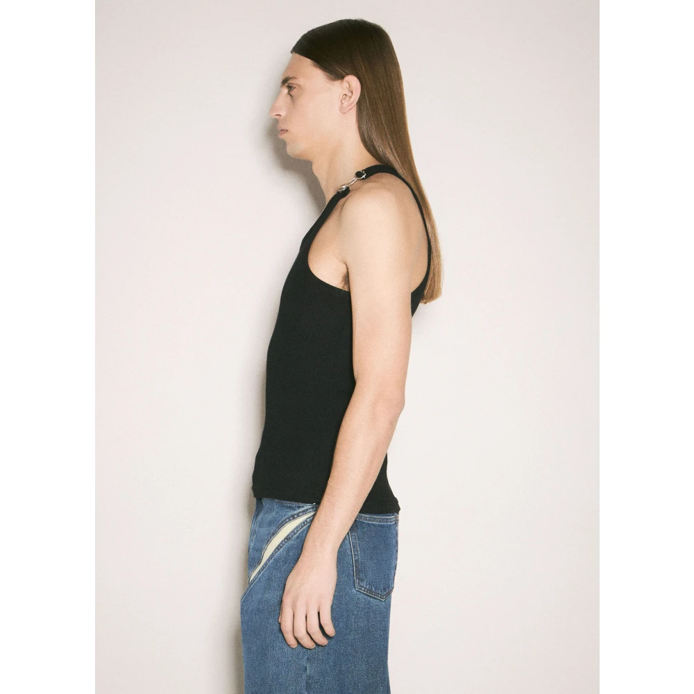 Jean Paul Gaultier Geribbelde Overall Gespen Tanktop Black Heren